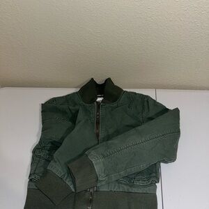 Old Navy Green Bomber Jacket for  little girls size M